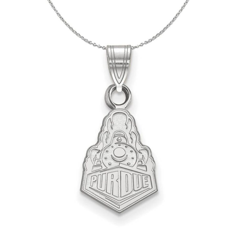 Sterling Silver Purdue Small Logo Necklace - 24 Inch